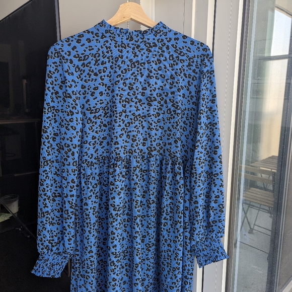 JDY blue print smock dress - Picture 3 of 3